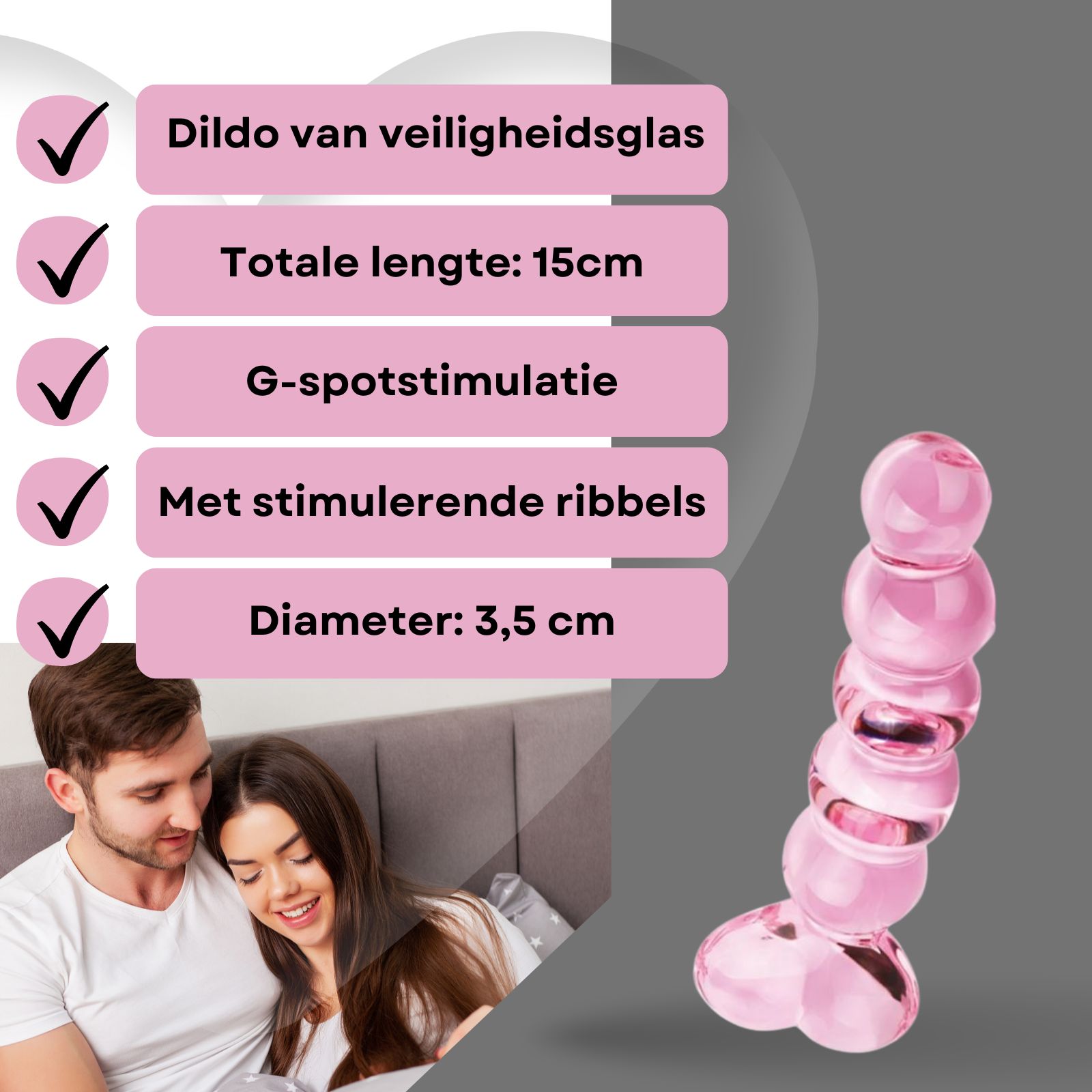 Lovelyness - Glazen dildo - Heart