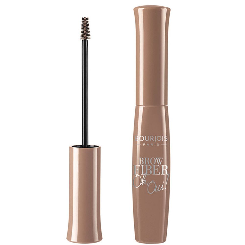 Mascara à sourcils avec brosse. Inscription : Bourjois Paris, Brow Fiber Oh Oui.