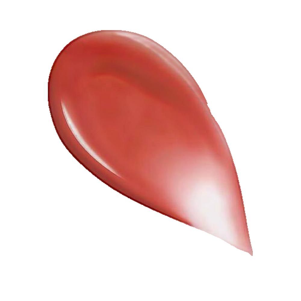 Échantillon de rouge à lèvres Petal Red. Texture brillante en forme de goutte. Fond blanc.