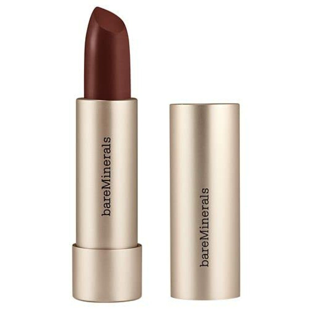 Rouge à lèvres Bareminerals Mineralist Hydra-Smoothing, teinte Integrity, tube doré, dévissé.