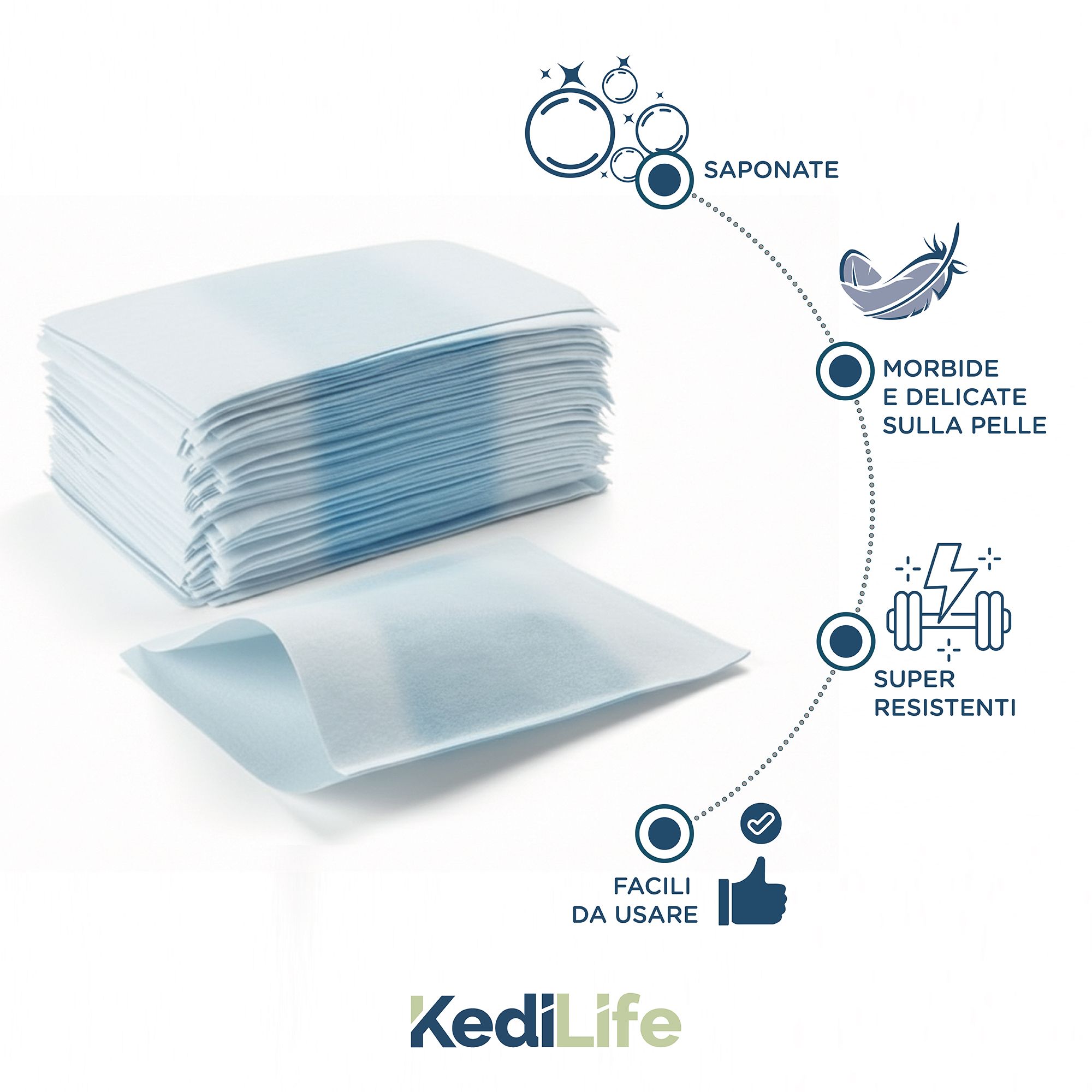 Stapel wegwerp washandjes. Eigenschappen: Zeepachtig, zacht, zacht voor de huid, super resistent, gemakkelijk te gebruiken. Merk: KediLife.