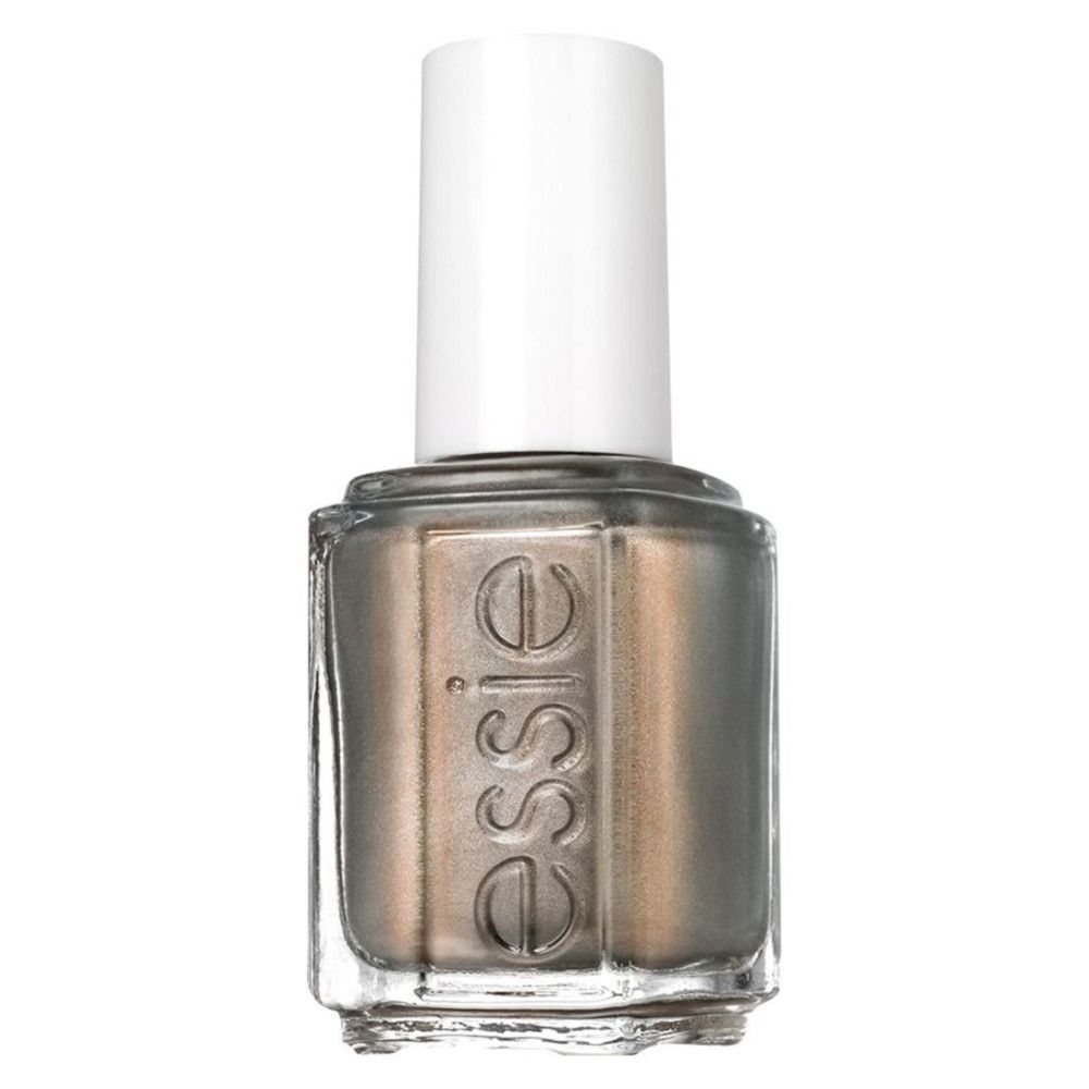 Vierkante Essie nagellakfles met witte dop. De fles toont de merknaam.