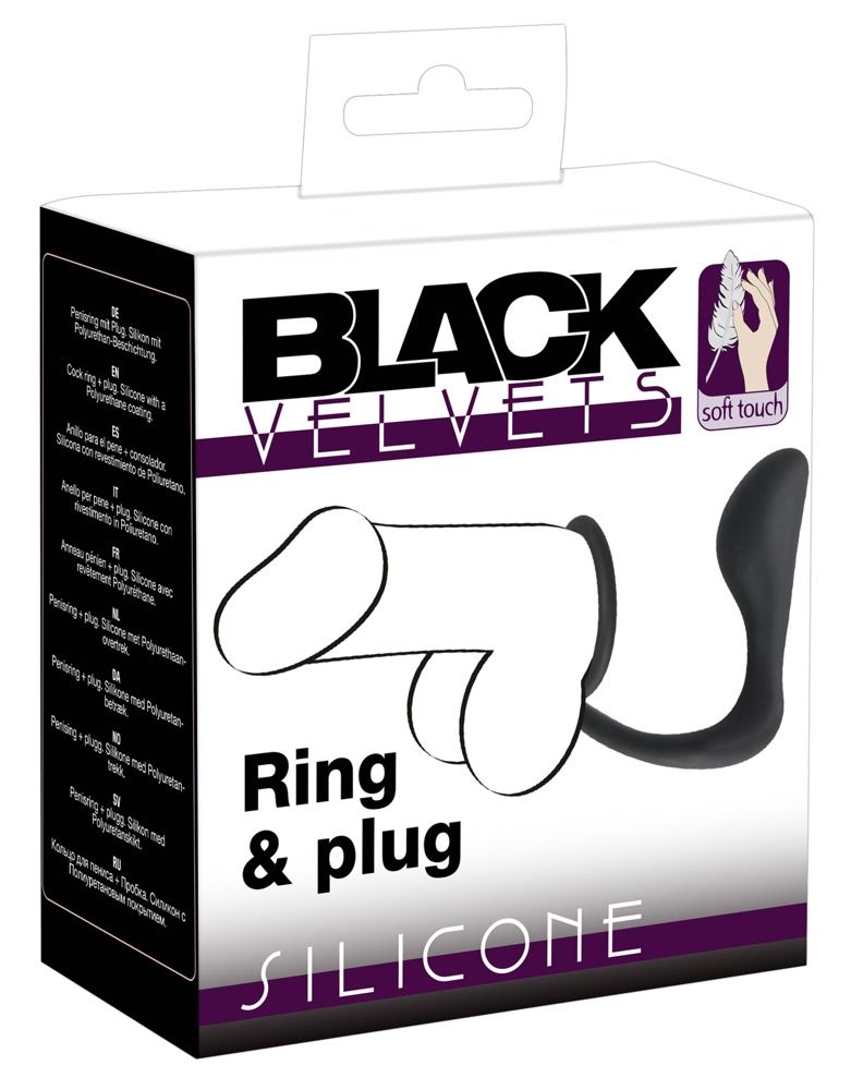 Emballage pour anneau pénien et plug en silicone.