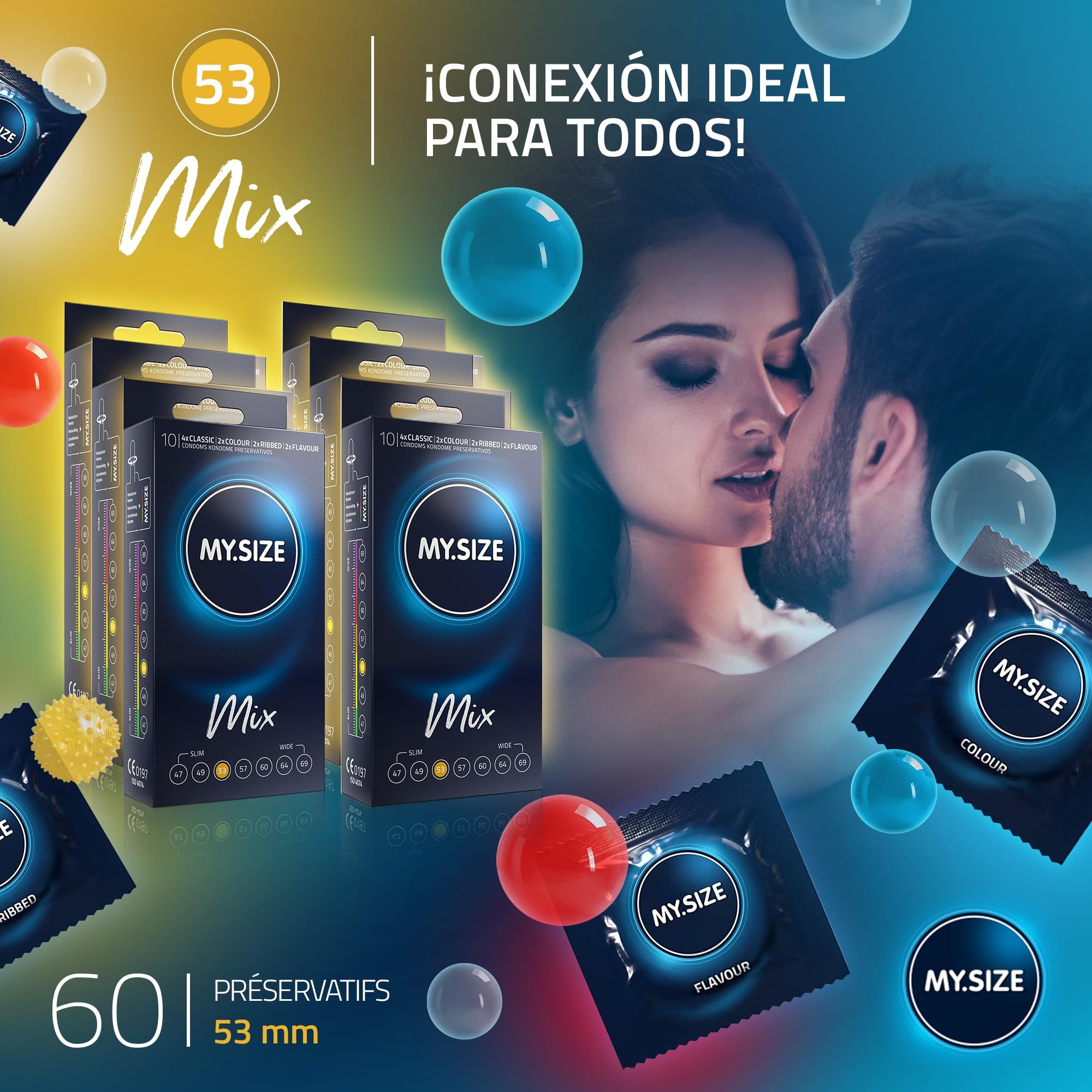 MY.SIZE Mix Préservatif Set Taille 3 53mm