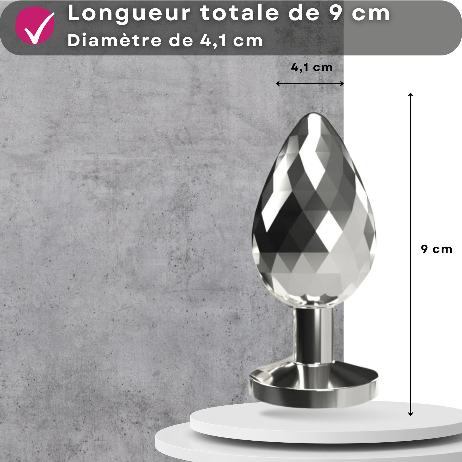 Lovelyness - Plug anal en métal avec pierre décorative L - Diamant