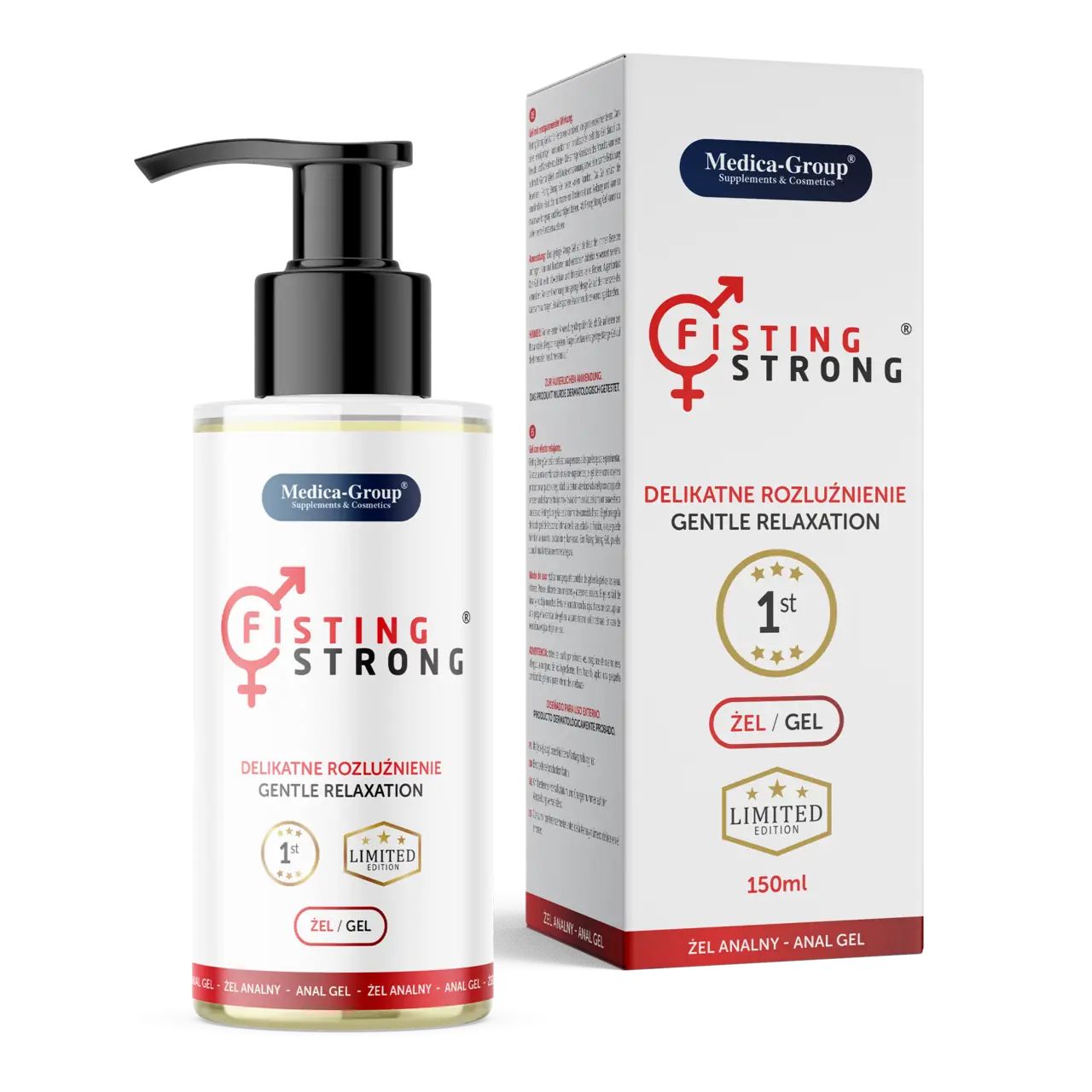 Medica-Group Fisting Strong Gel anal avec distributeur à pompe. Gel/Gel.