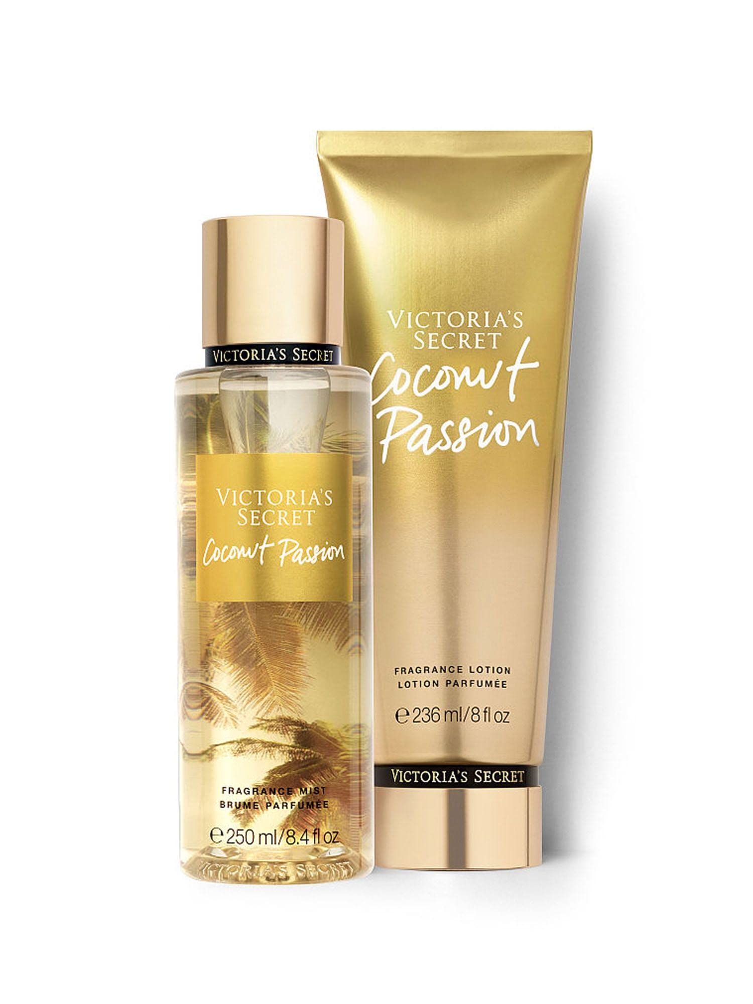 Ensemble Victoria's Secret Coconut Passion : lotion et brume parfumée.