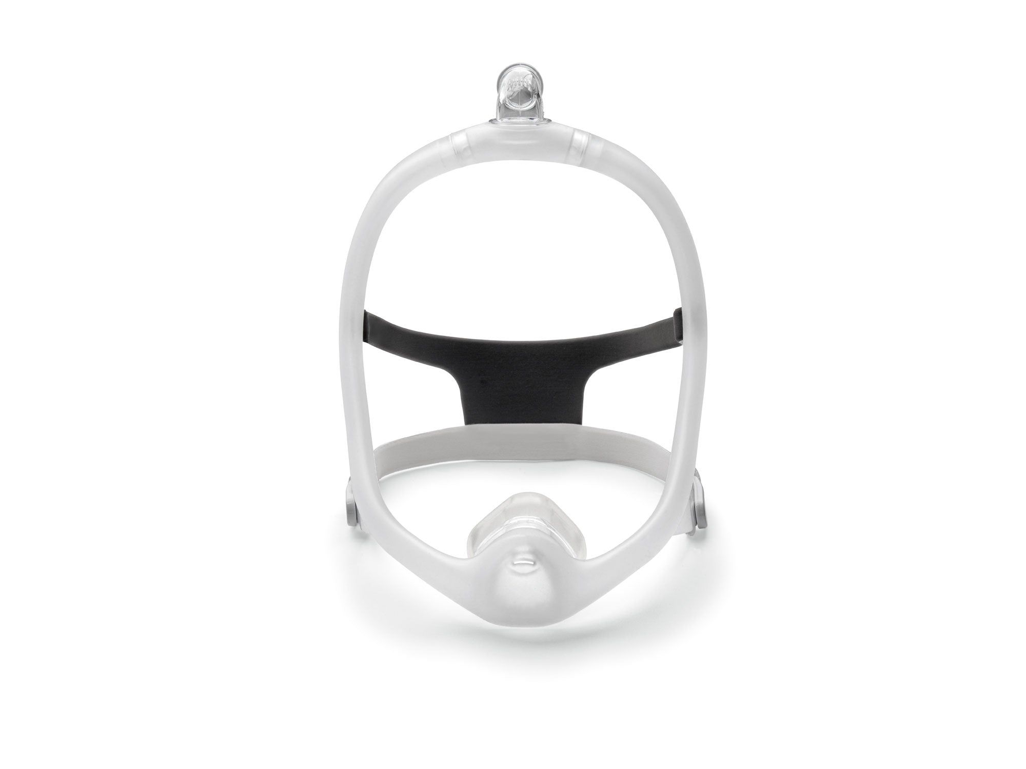 Neusmasker met hoofdband en uitademventiel.