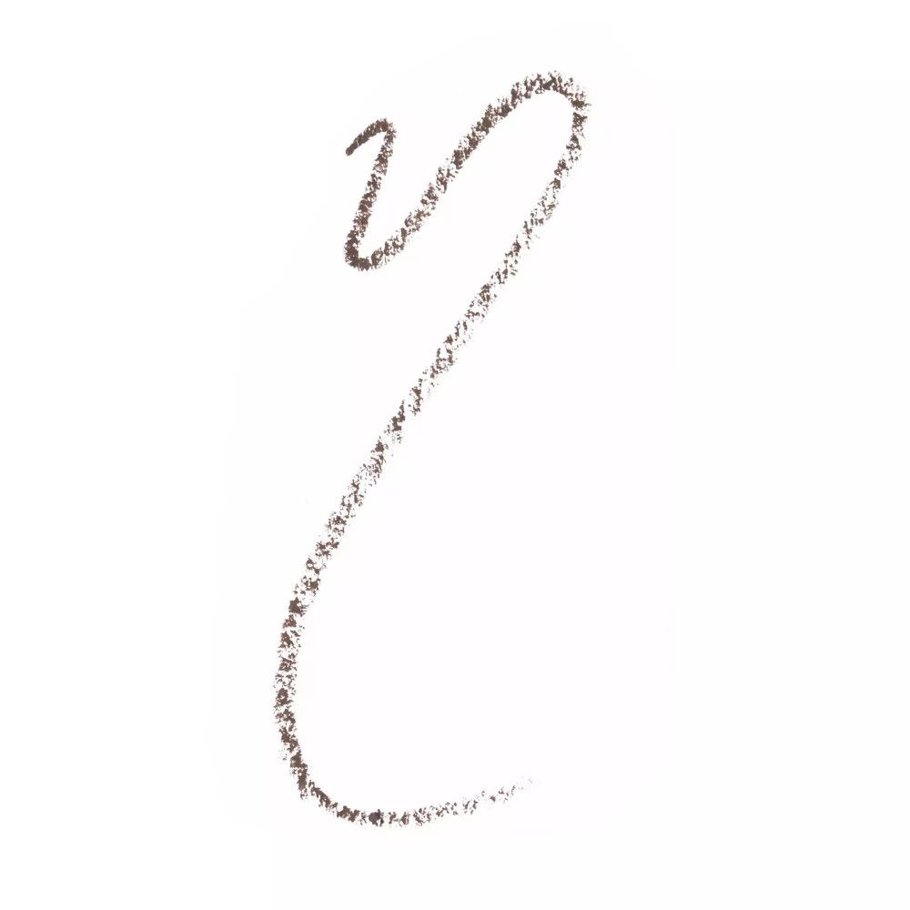 Trait de pommade à sourcils de couleur foncée sur fond blanc.