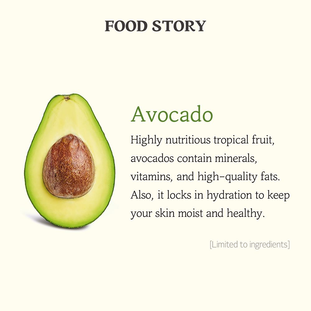 Texte sur l'avocat. Décrit le fruit et ses bienfaits pour la peau.