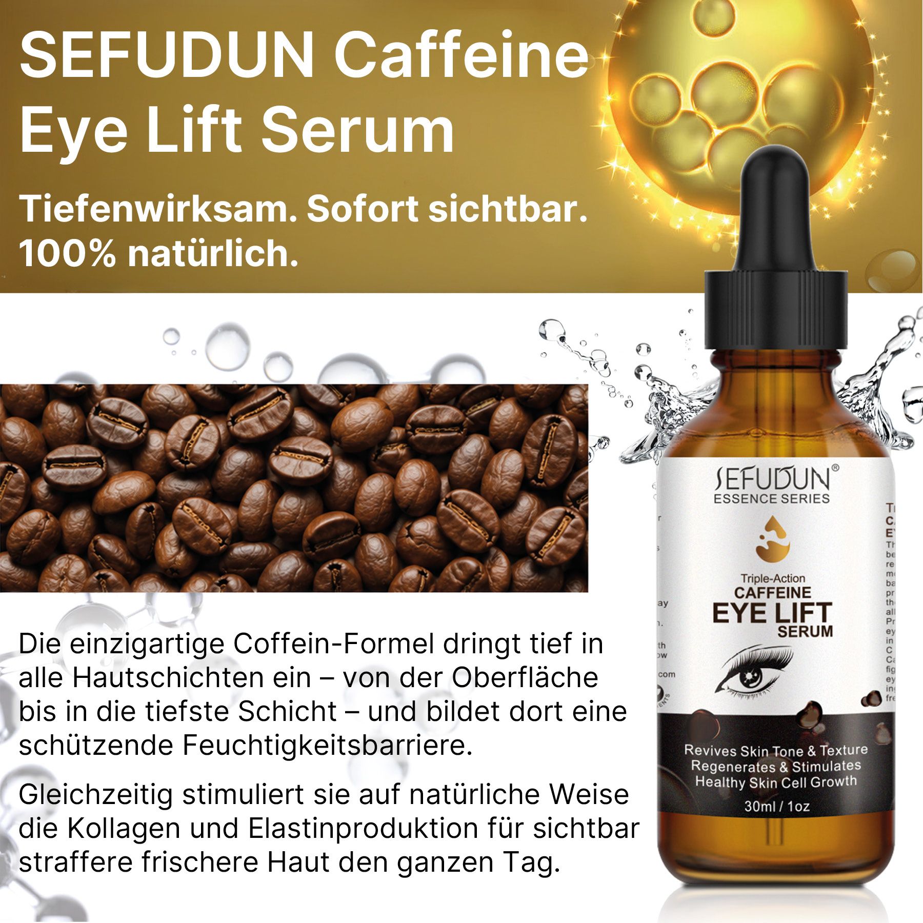 ALIVER oogserum met cafeïne collageen hyaluronzuur