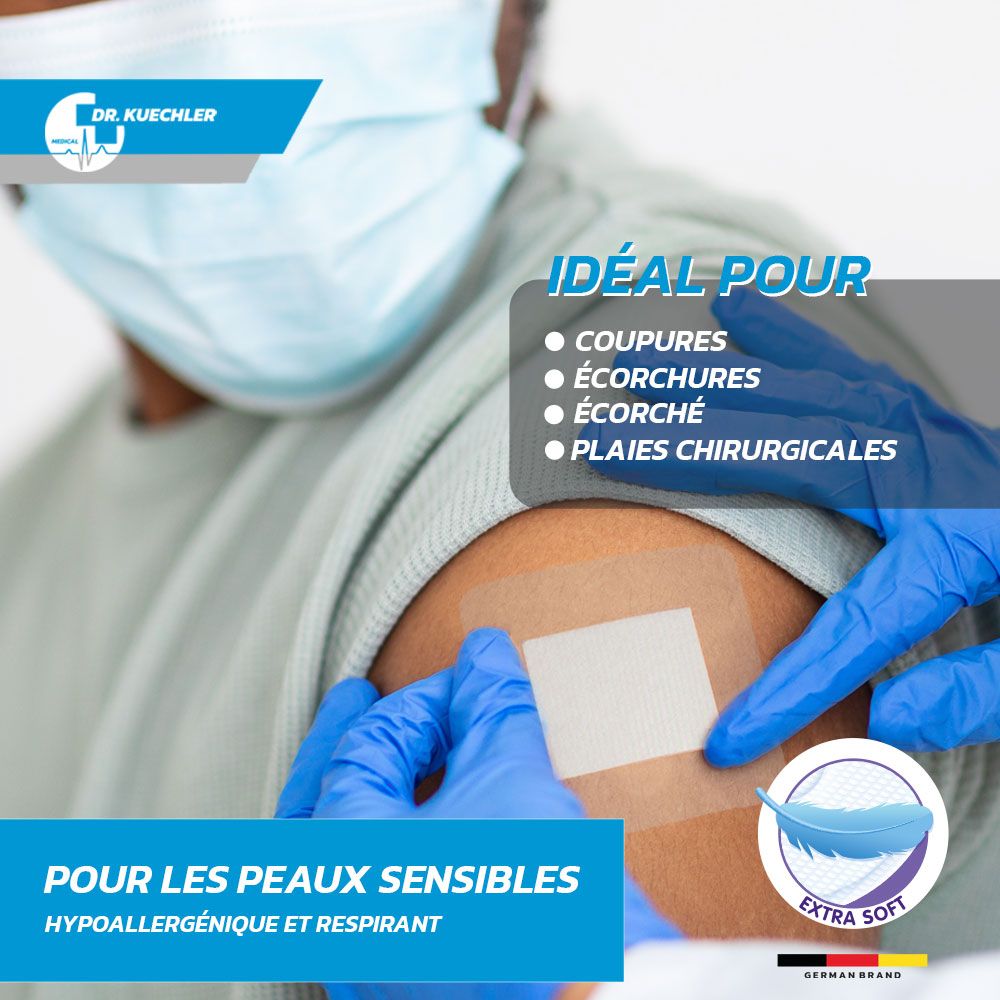 Personne avec pansement au bras. Idéal pour coupures, écorchures, égratignures, plaies chirurgicales.
