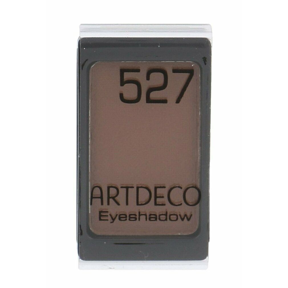 Bruine oogschaduw met de tekst 527 en ARTDECO Eyeshadow in een zwarte verpakking.