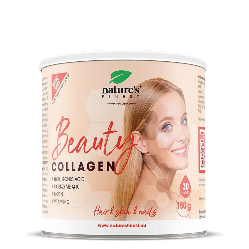 Boîte 'Nature's Finest Beauty Collagen' avec femme, acide hyaluronique, Q10, biotine, vitamine C.