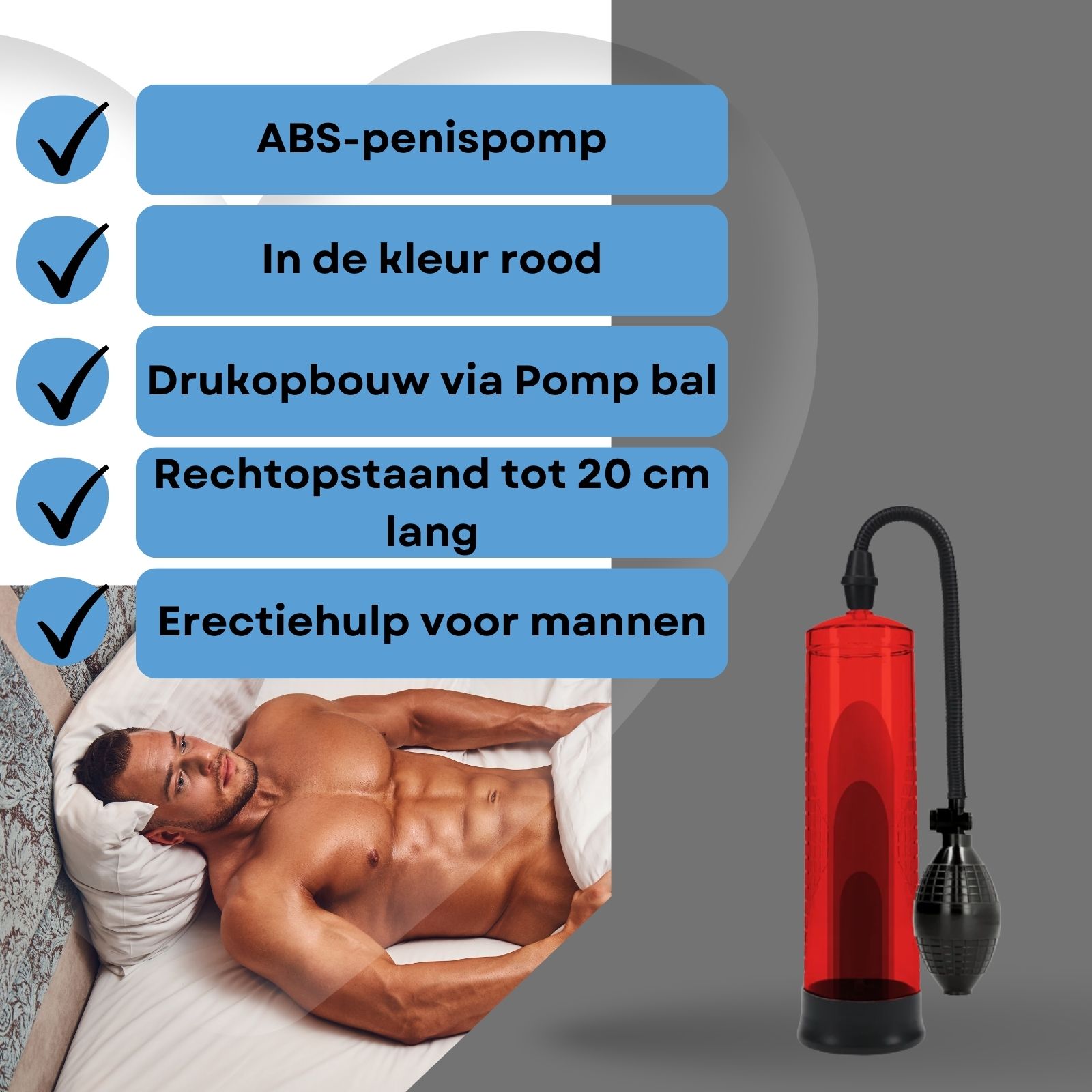 Lovelyness - Penispomp met pompbal - Rood