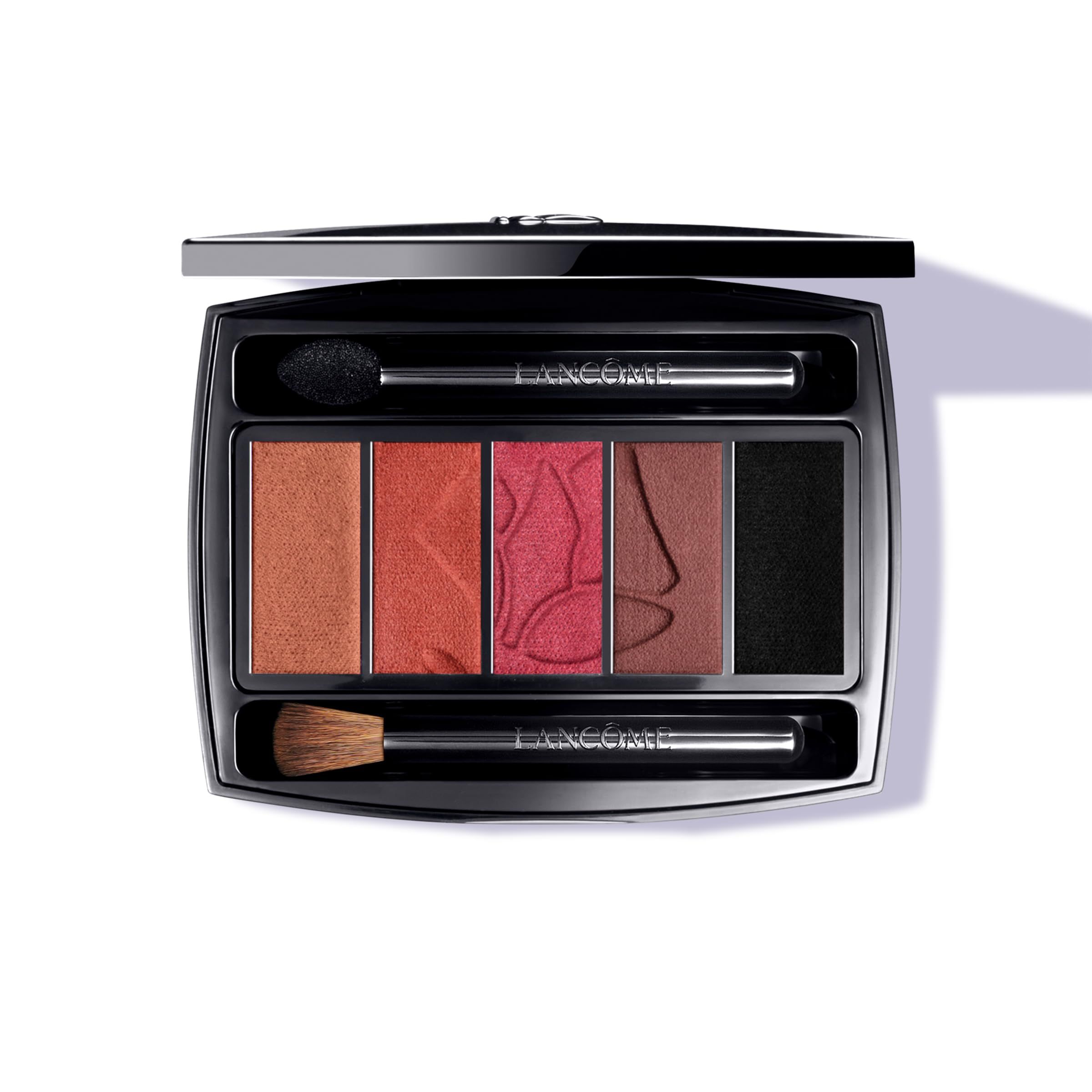 Palette de fards à paupières 5 couleurs, noire. Avec applicateurs. Marque : Lancôme.