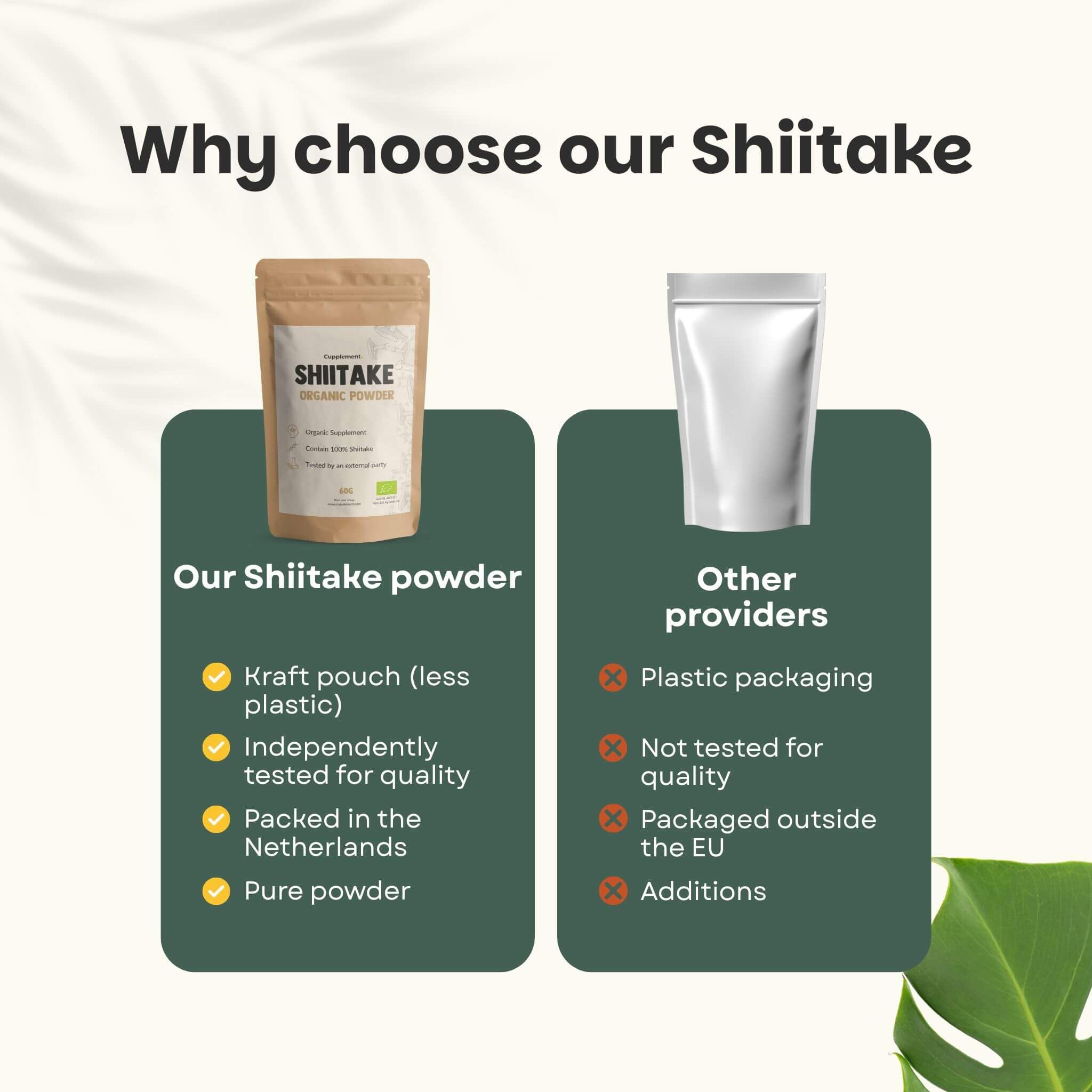 Sachet Shiitake Organic Powder. Texte : 4,7 étoiles sur 5. Avis clients. Citations : Superfood, différence notable, bonne expérience.