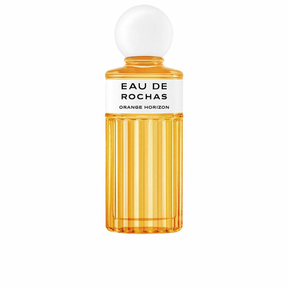 Eau de Rochas Orange Horizon Eau de Toilette fles met witte dop en geribbeld glas.