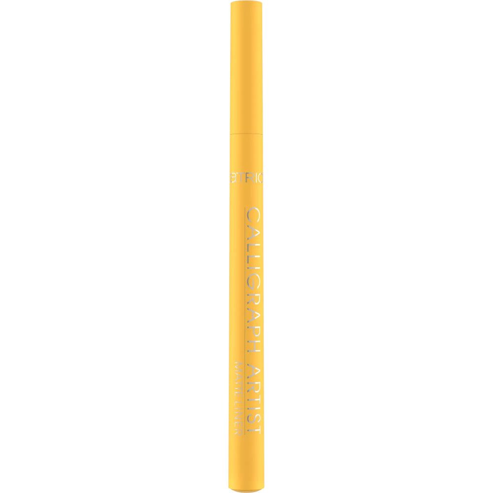 Stylo eye-liner jaune avec inscription CALLIGRAPH ARTIST. Le stylo est cylindrique.