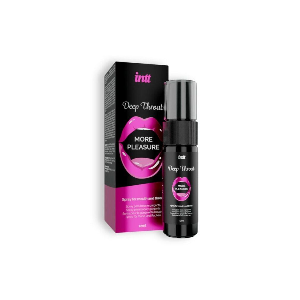 Flacon et emballage. Inscription: intt Deep Throat, More Pleasure. Pour la bouche et la gorge. 12ml.