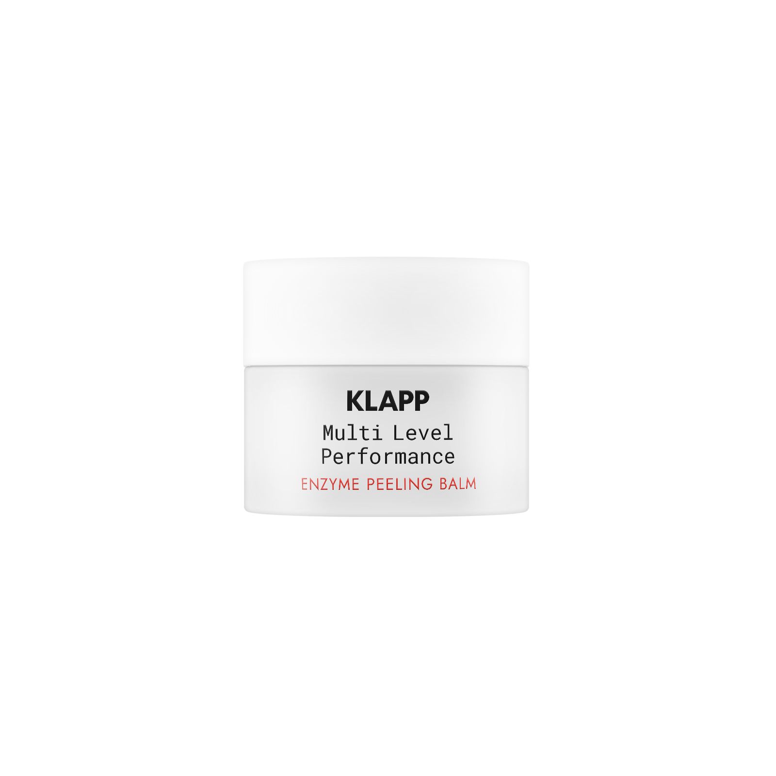 KLAPP Multi Level Performance Enzyme Peeling Balm dans un pot blanc.