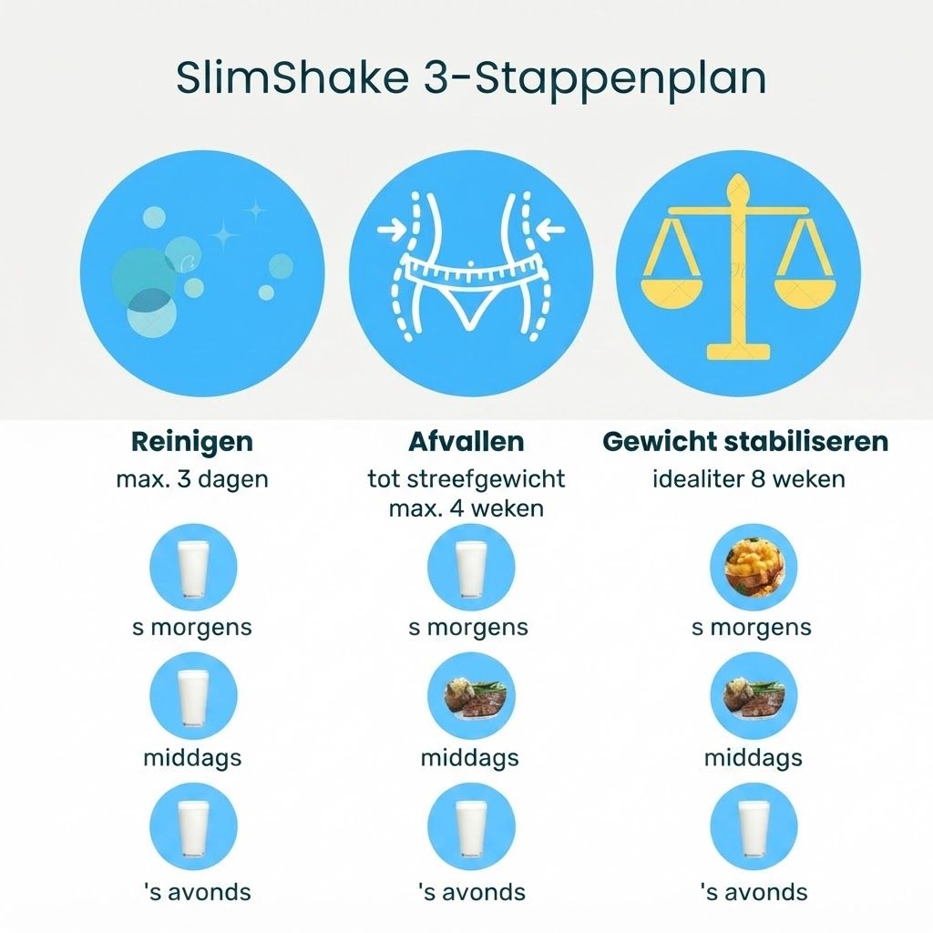 Peeroton Slim Shake Vanille blik met shaker en voedingswaarden.