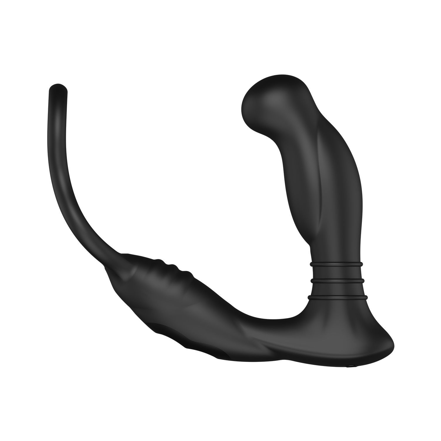 Produit de bien-être noir. Forme en U avec une extrémité. Anneau à l'extrémité.