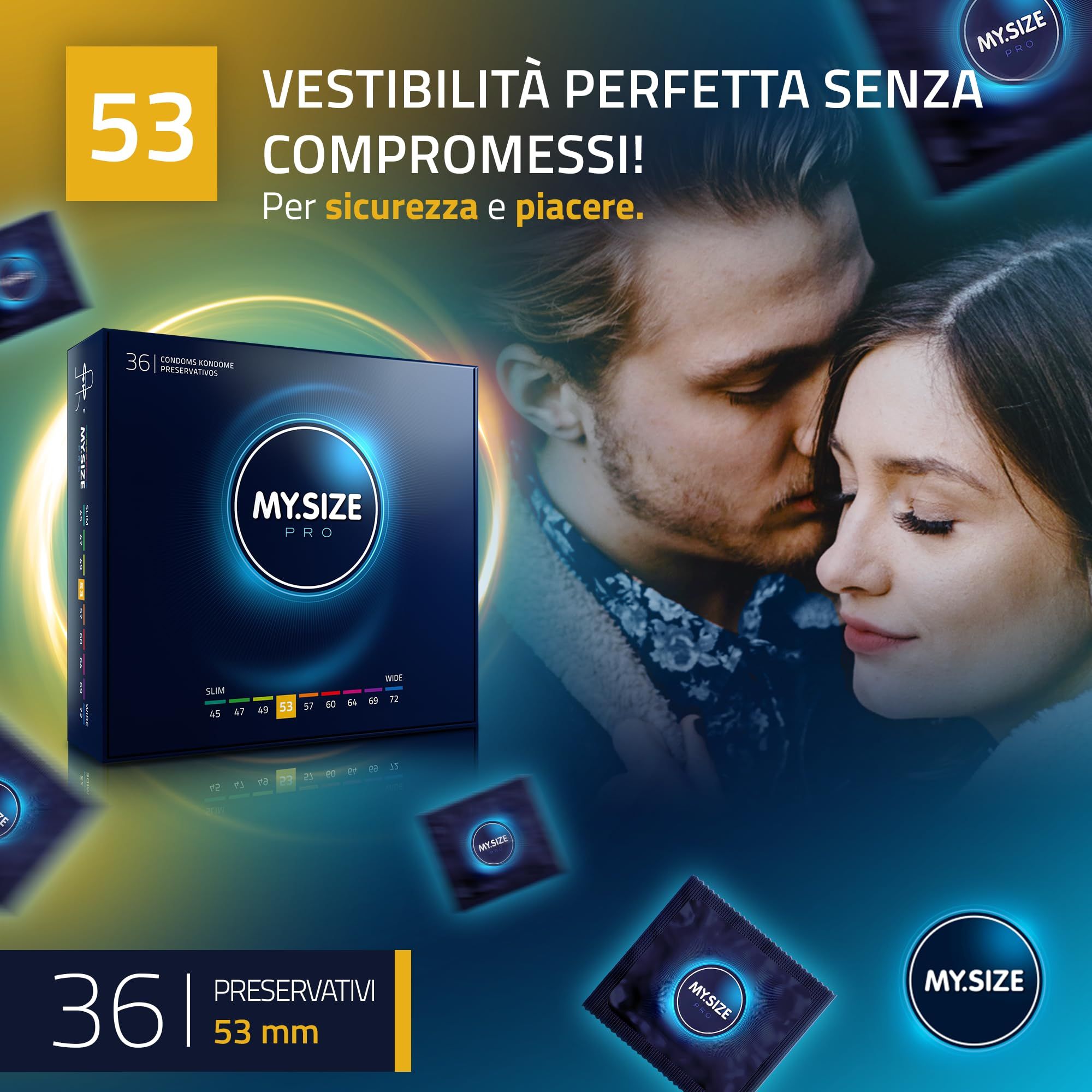 Préservatifs MY.SIZE PRO 53mm : Ajustement parfait pour la sécurité et le plaisir.