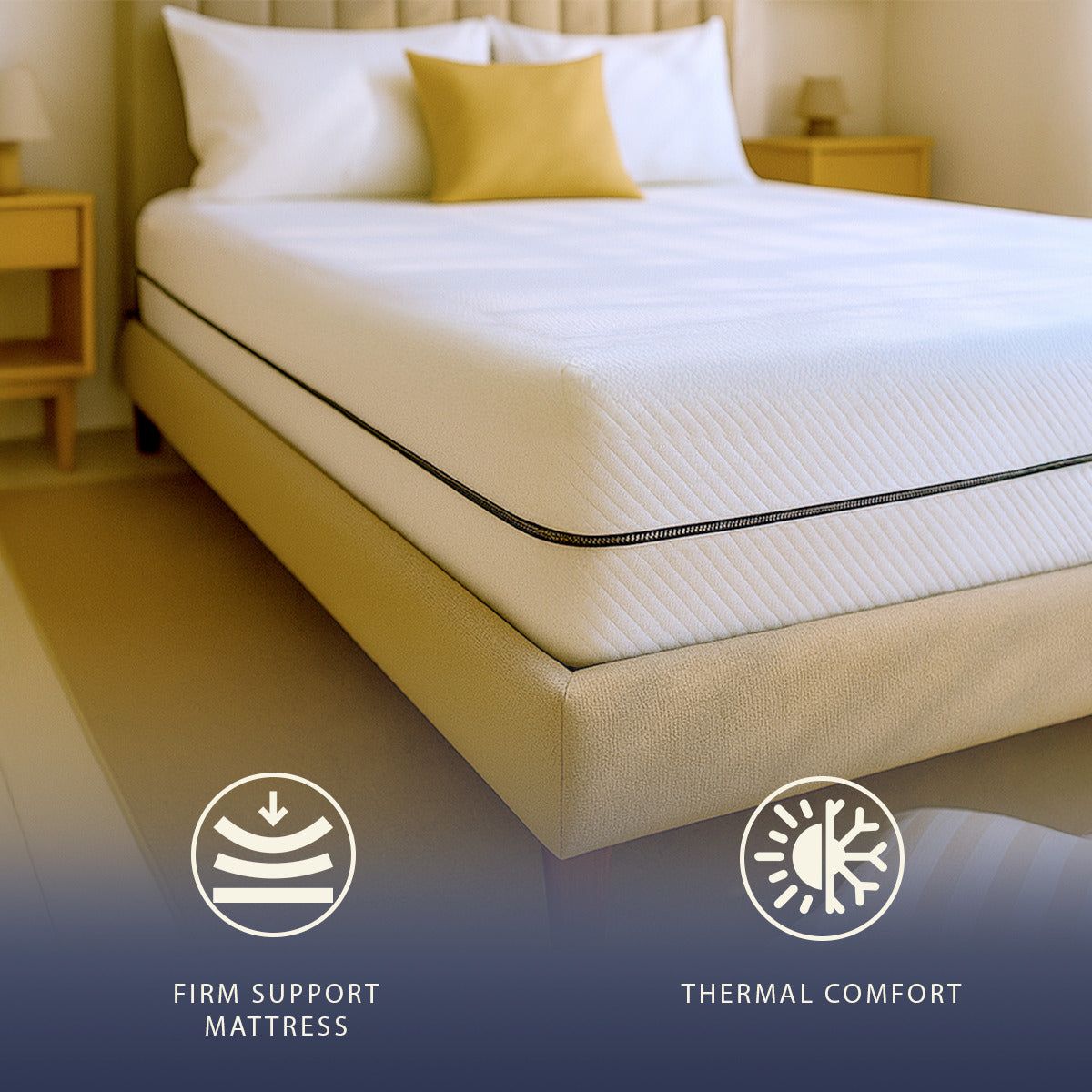 The White Stone Matras 90x200 cm van Hypoallergeen Schuim | Hoogte 14 cm