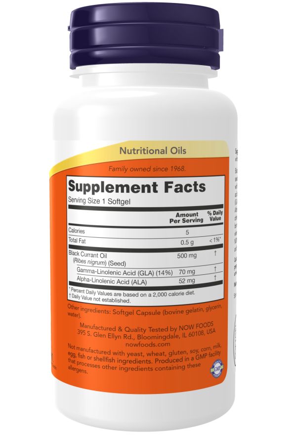 Dos du flacon avec informations nutritionnelles. Contient des informations sur les calories, les graisses et les ingrédients.