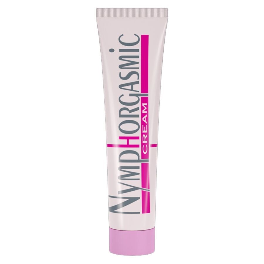 Witte tube met roze en grijze belettering, roze dop.