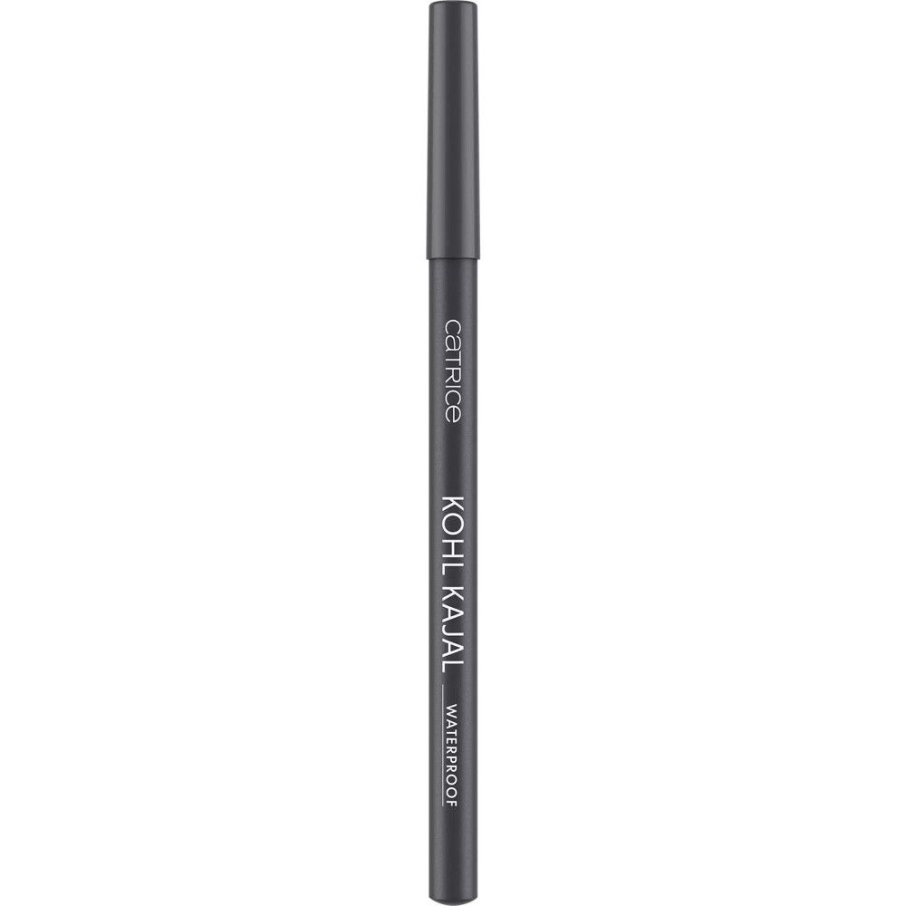 Crayon khôl gris foncé avec capuchon noir. Inscription : CATRICE KOHL KAJAL WATERPROOF.