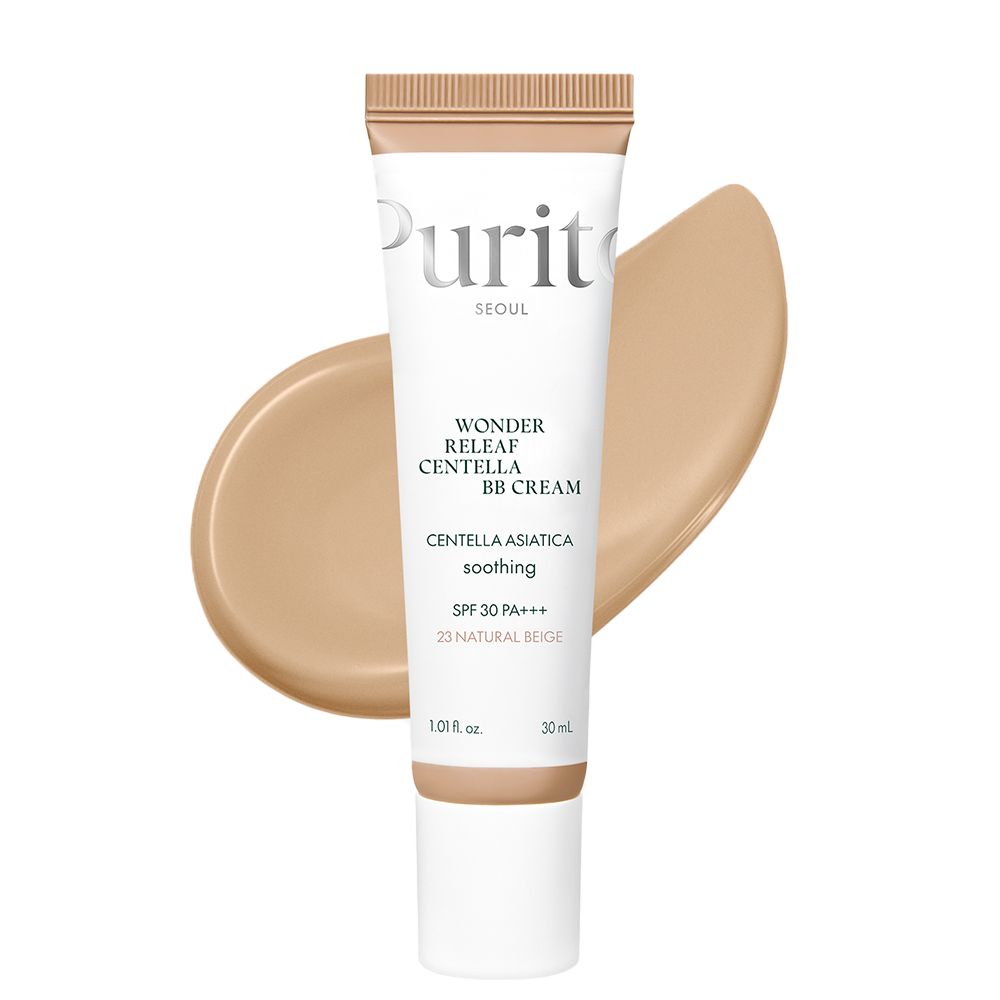 Purito Wonder Releaf Centella BB Cream, tint 23 Natural Beige, met zonbescherming SPF 30.