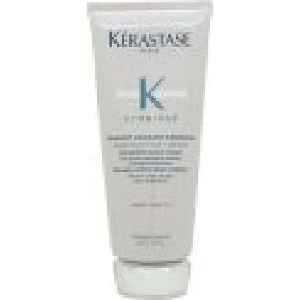 Witte tube Kérastase. Tekst: Fondant Apaisant Essentiel. Voor gevoelige hoofdhuid en roos. 200 ml.