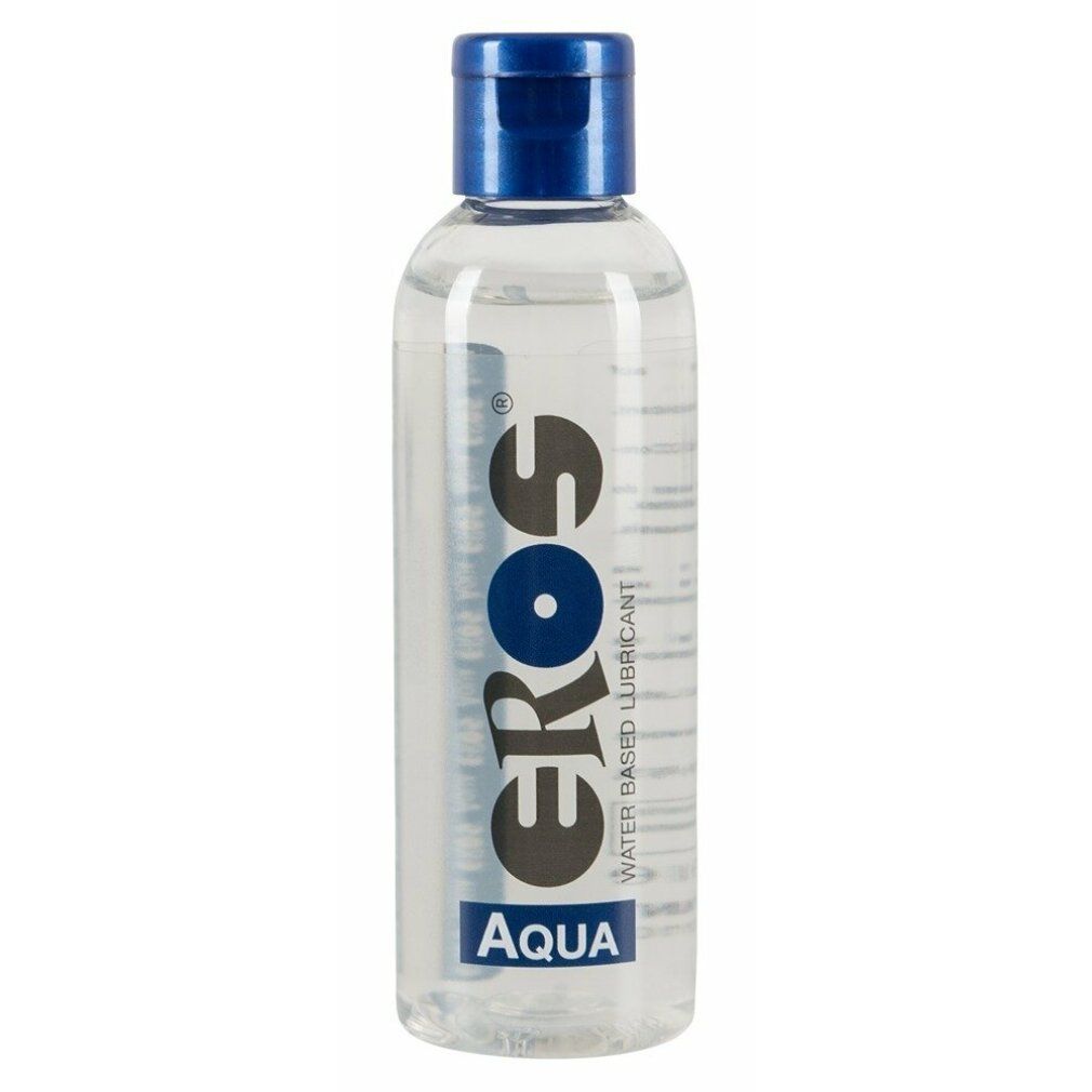 Eros Aqua glijmiddel op waterbasis in een transparante fles met blauwe dop.