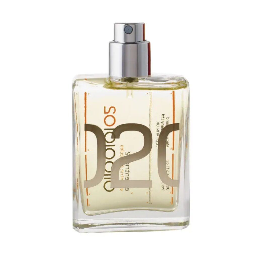 Escentric Molecules Escentric 02 Eau de Toilette navulling in heldere glazen fles met zilveren spuitdop.