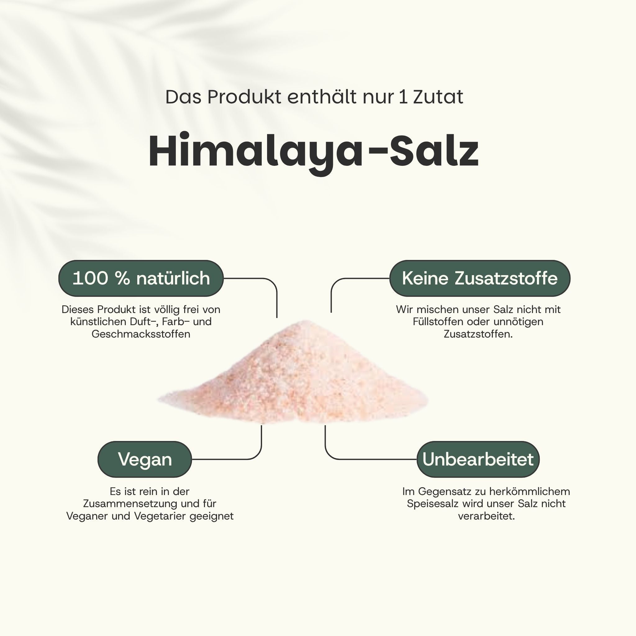 Sel de l'Himalaya : 100% naturel, sans additifs, végétalien, non traité. Un seul ingrédient.