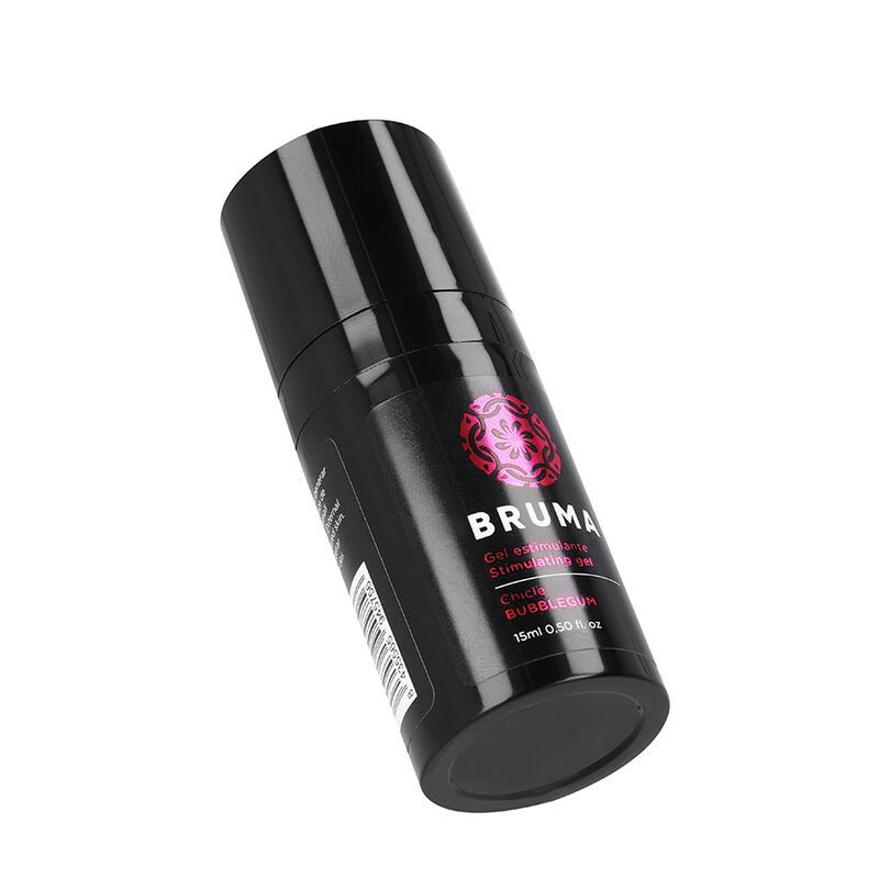 Fles Bruma Stimulatiegel Bubblegum 15ml, schuin.