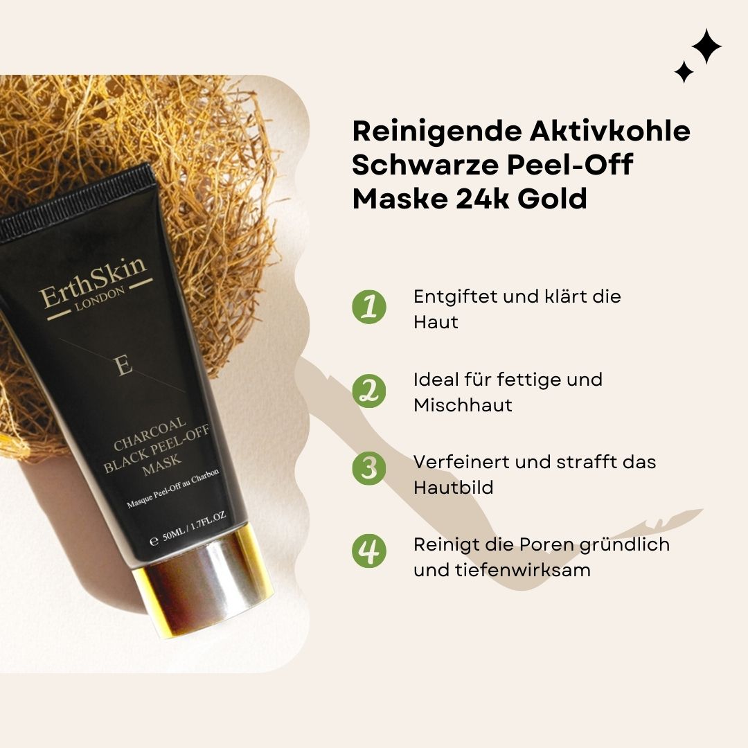 Erth skin london Masque peel-off purifiant au charbon actif noir