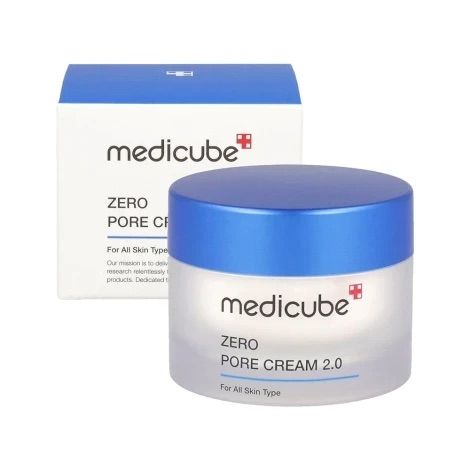 MEDICUBE Zero Pore Cream 2.0 pot en kartonnen doos. Voor alle huidtypen.