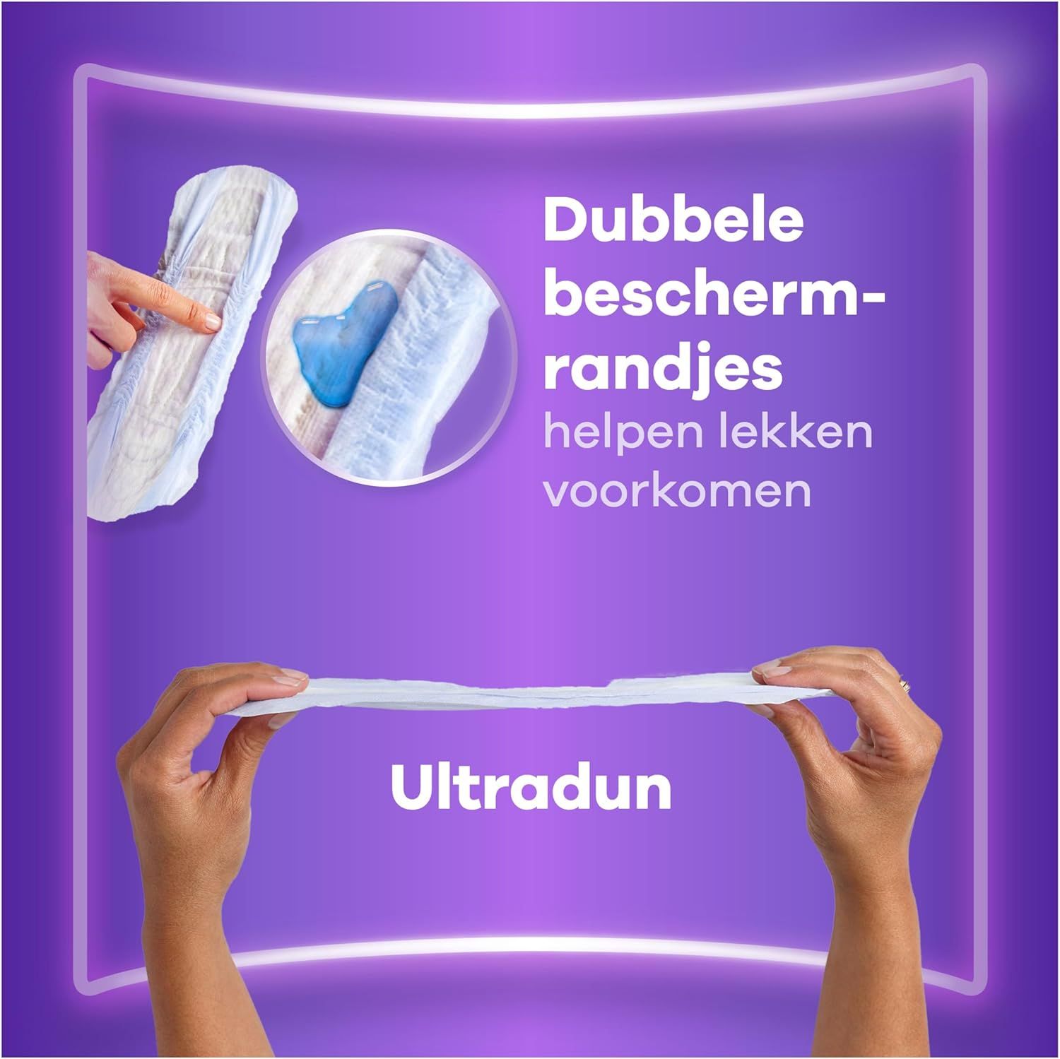 Dunne inlegger met beschermrandjes en blauwe gel.