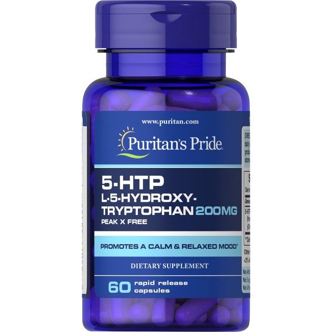 Puritan's Pride 5-HTP L-5-Hydroxytryptophan 200mg Gélules, 60 unités.