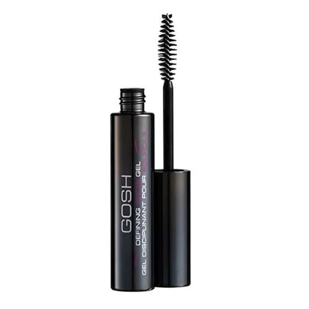 Gosh Defining Brow Gel Clear. Zwarte tube met borstel. Productnaam en merk duidelijk zichtbaar.