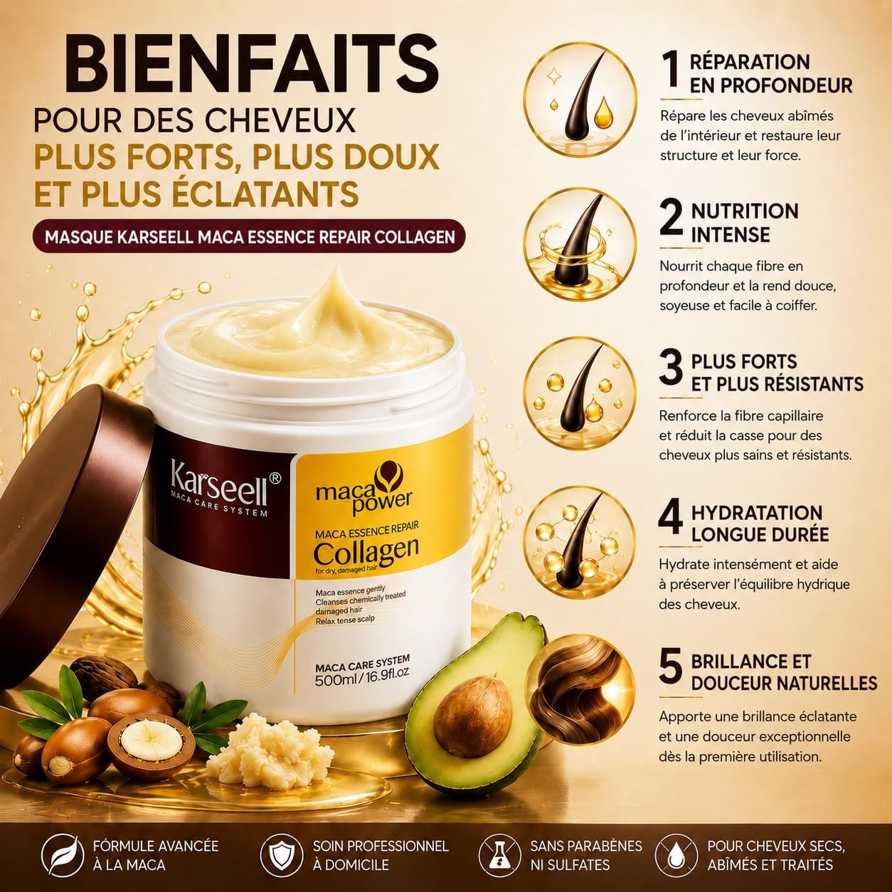 KARSEELL Coffret Capillaire : Masque au Collagène + Sérum à l’Argan