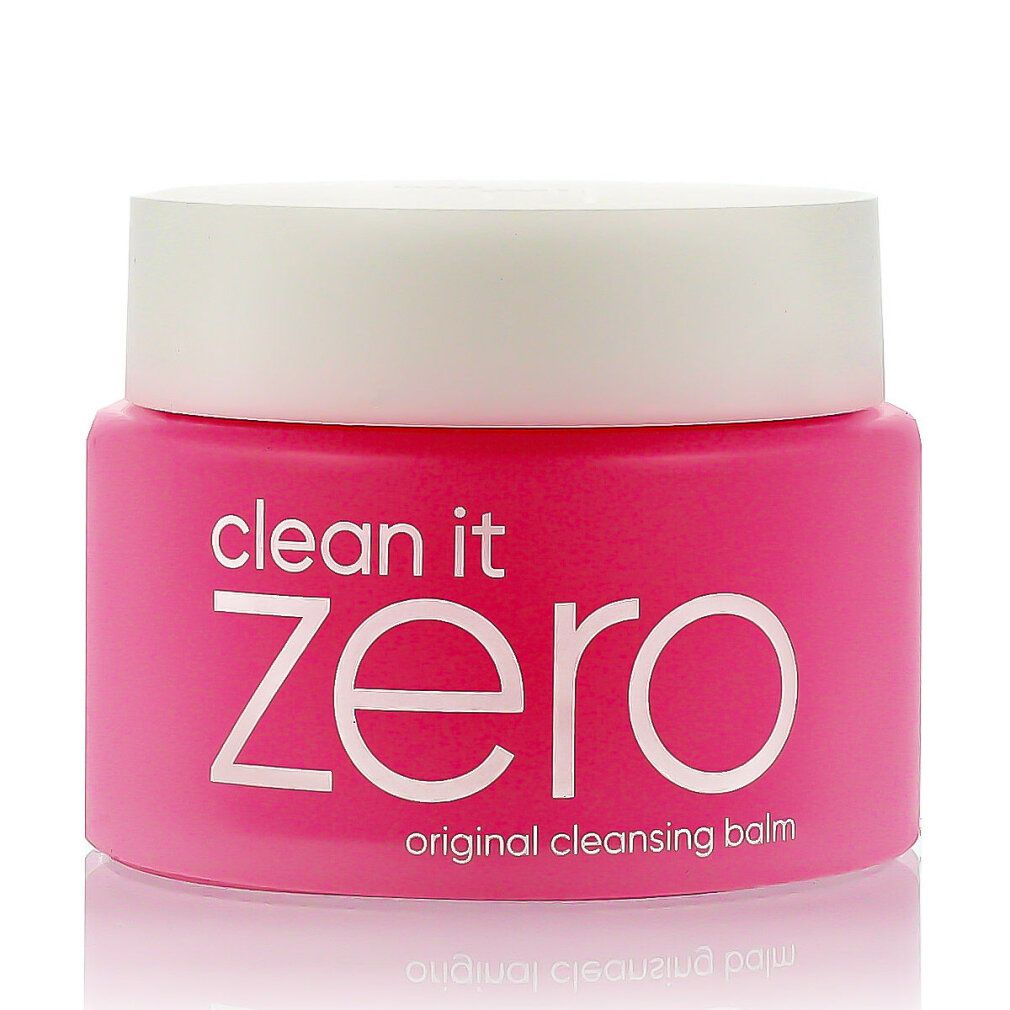 Roze pot met witte deksel. Tekst: "clean it zero".