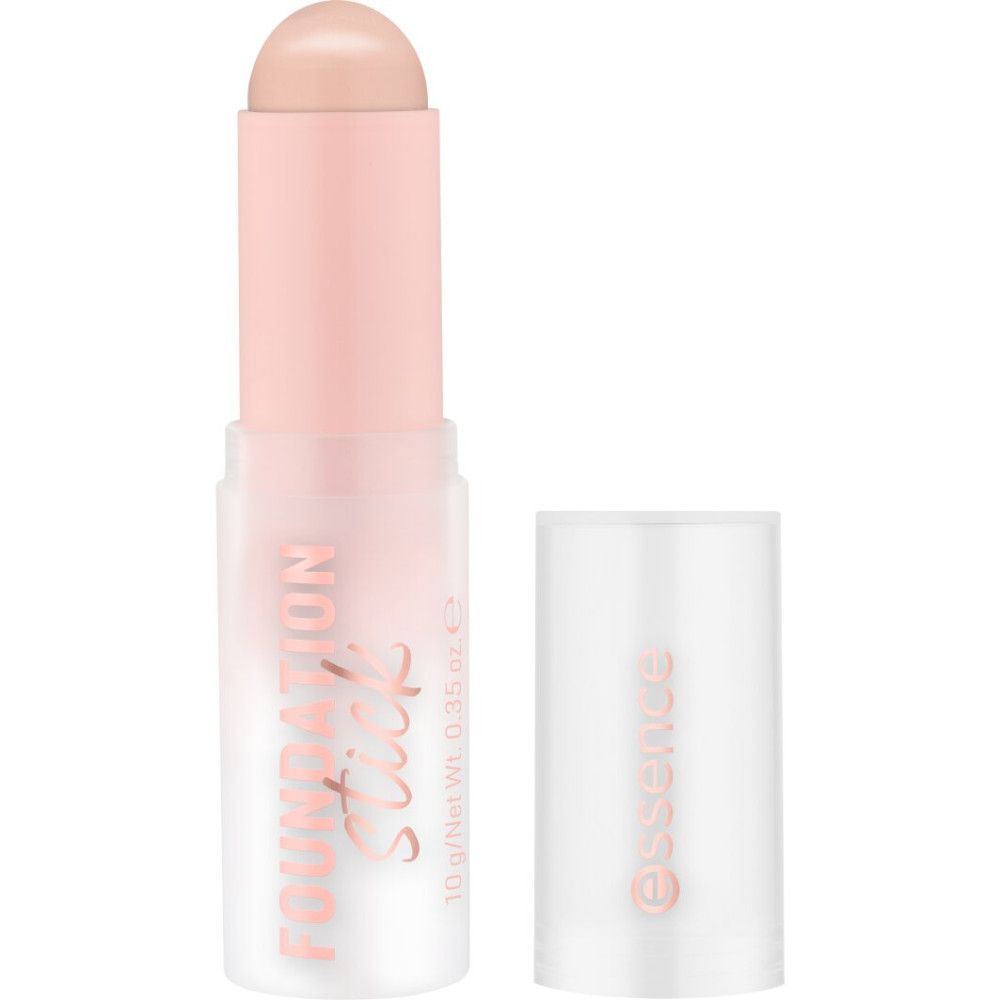 Foundation stick met open dop. De stick is roze en heeft de tekst "Foundation Stick".