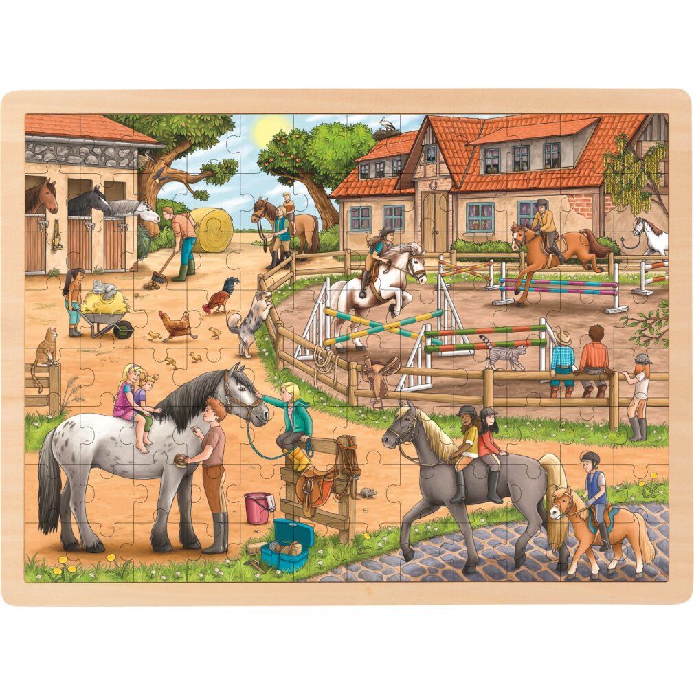 goki houten puzzel manege 96 delen