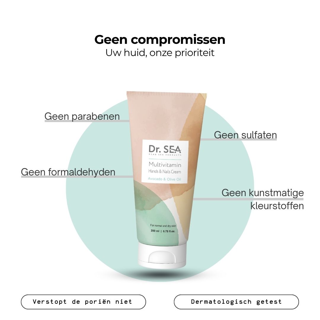 Handen voor en na. Vergelijking. Huidbeeld verbeterd.