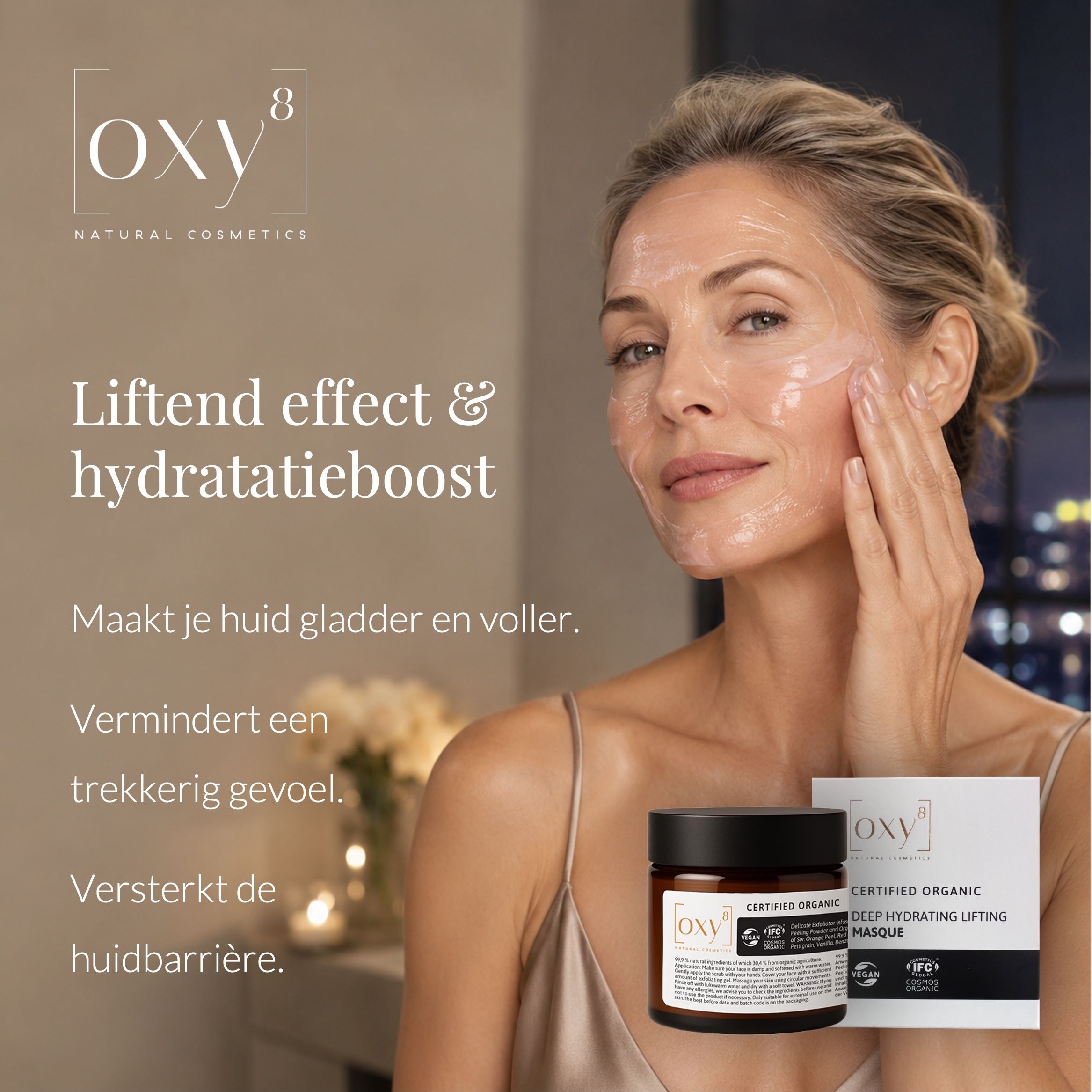 OXY8 Natural Cosmetics DEEP HYDRATING LIFTING MASQUE – hydraterend masker droge huid & lifting