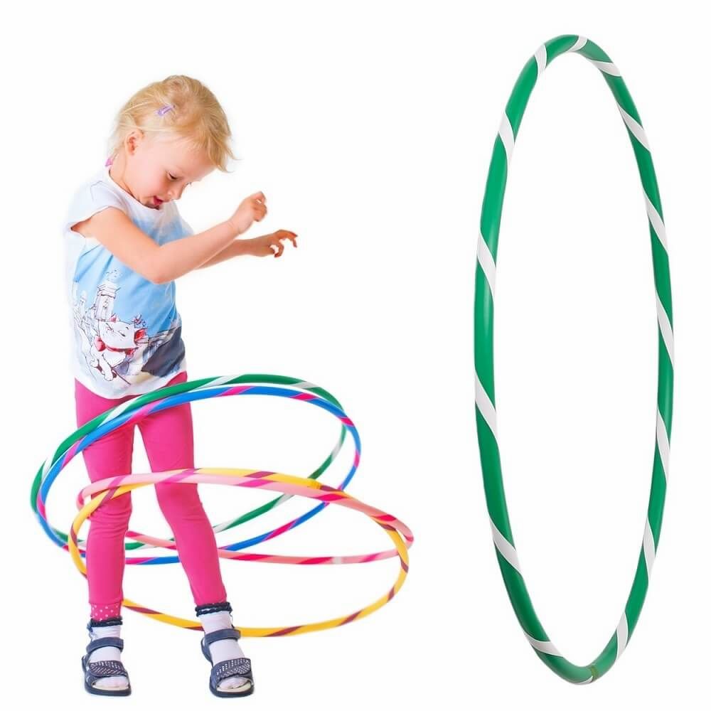 Hoopomania hula hoop enfant avec ruban grip | Ø 60 cm | Vert-Blanc